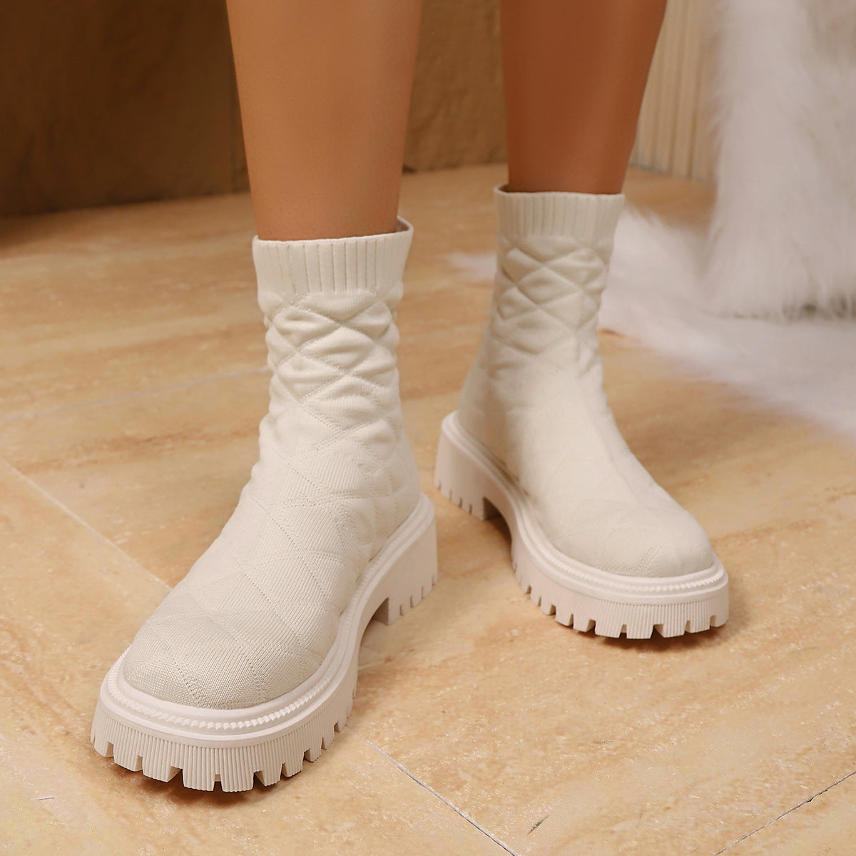 Womens Fashionable Plus-size Sports Socks And Ankle Boots