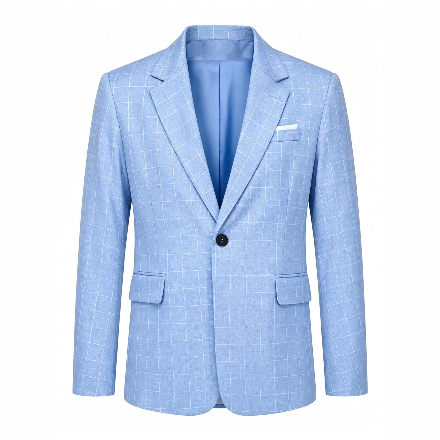 Mens Light Business-Style Plaid Suit Jacket