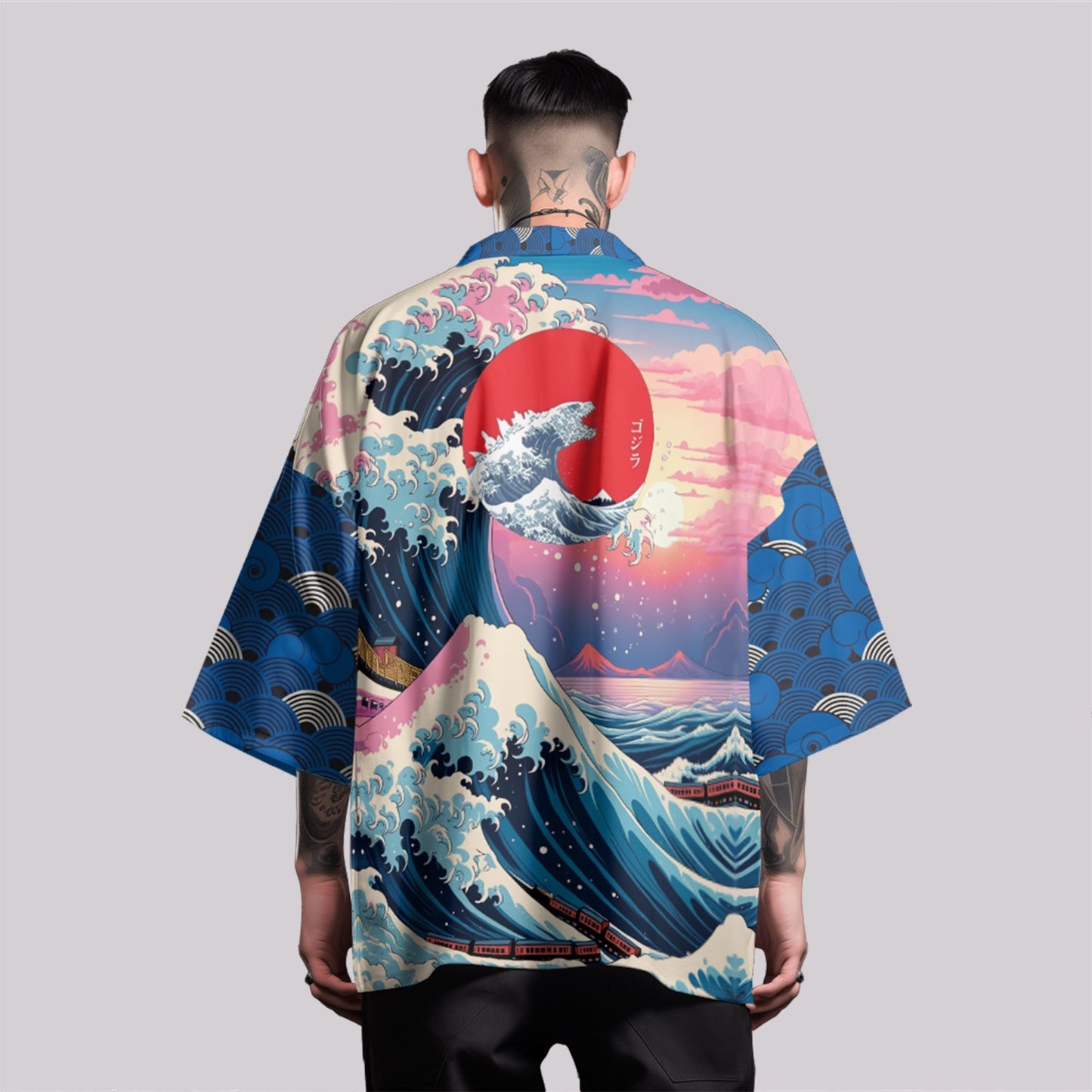 K24 Kimono Blaue Wellen