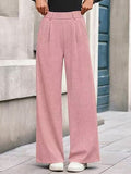 Solid Color Straight-leg Wide-leg Pants Women