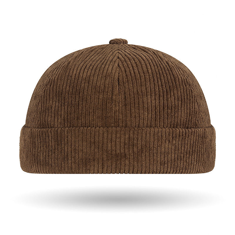 Spring Autumn And Winter Solid-Color Coarse-Woven Corduroy Bucket Hat
