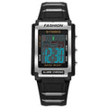 Men's Retro Rectangular Sports Waterproof Luminous Electronic Watch