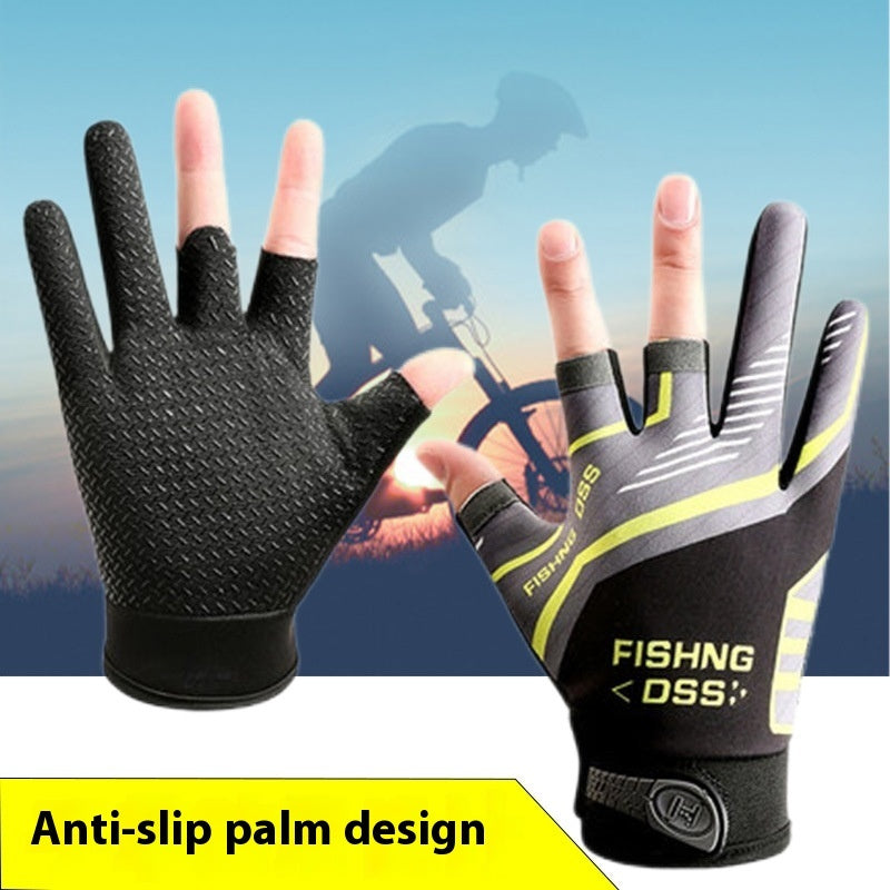 Cycling Lure Fishing Gloves Sun Protection Windproof