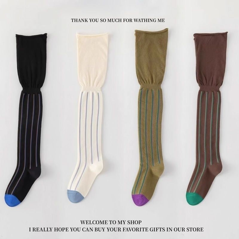 Lady's Colorful Striped Over-the-knee Socks