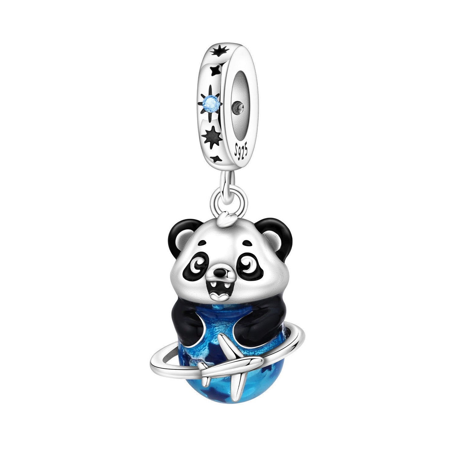 Cute Bamboo Panda DIY Copper Bead Pendant Jewelry Accessory