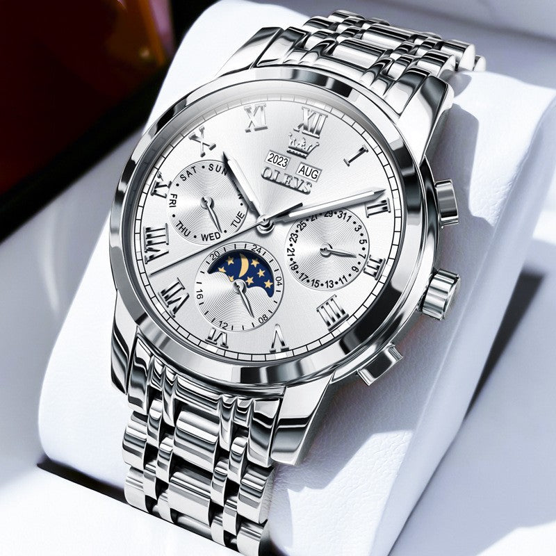 Multifunctional Moon Phase Automatic Waterproof Watch