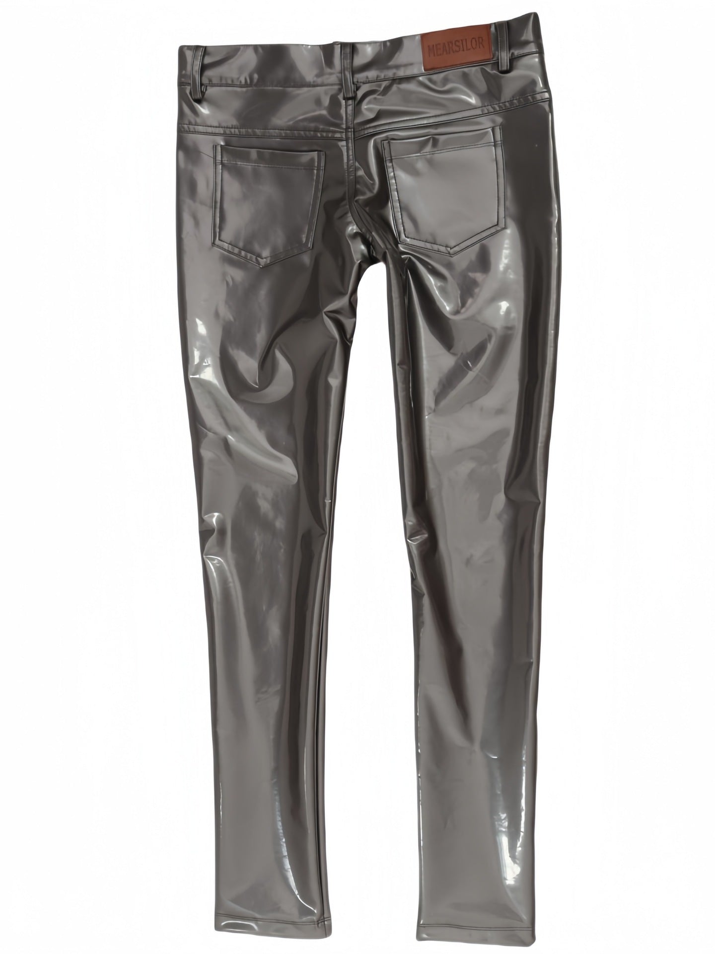 Mens Mirrored PU Latex Faux Leather Pants