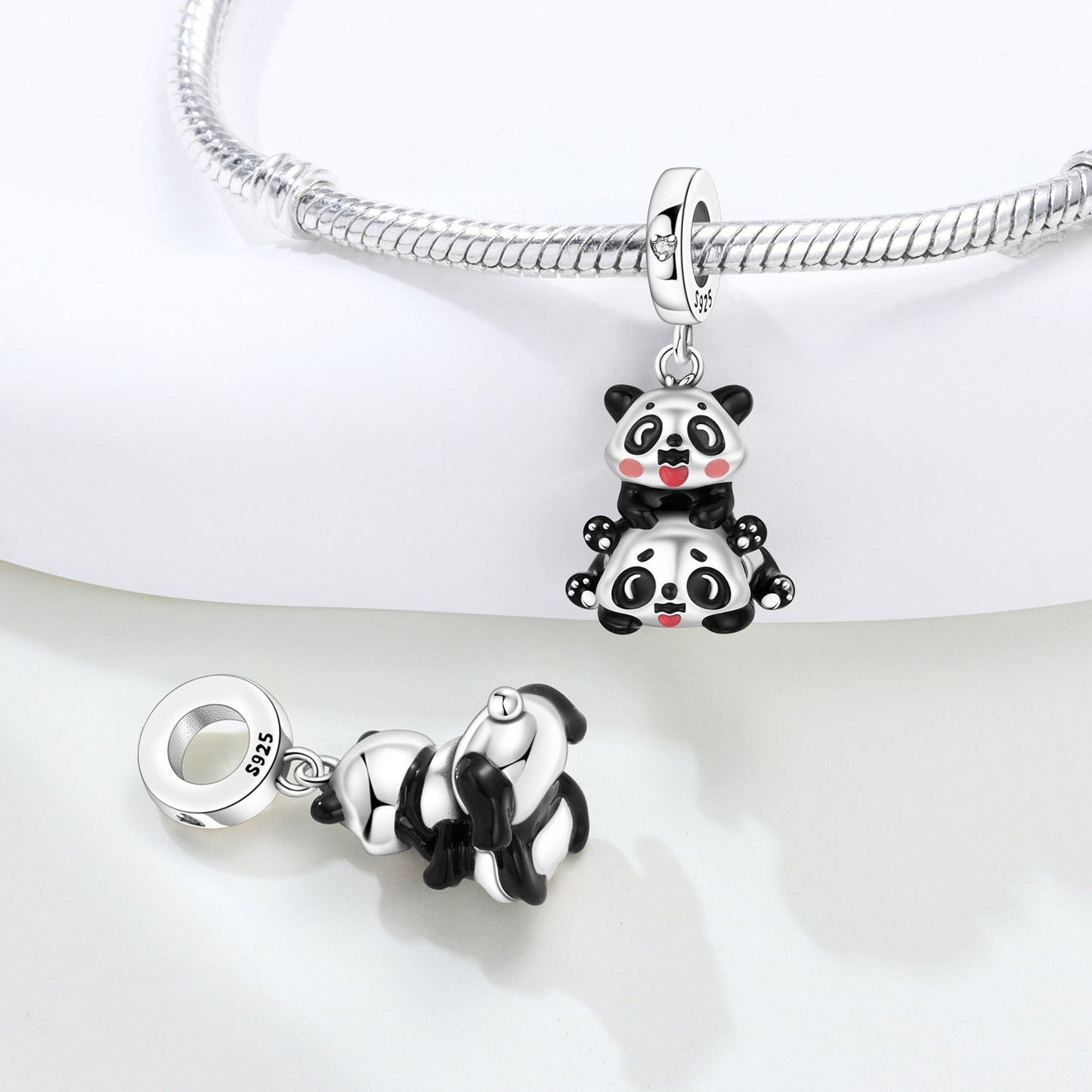 Cute Bamboo Panda DIY Copper Bead Pendant Jewelry Accessory