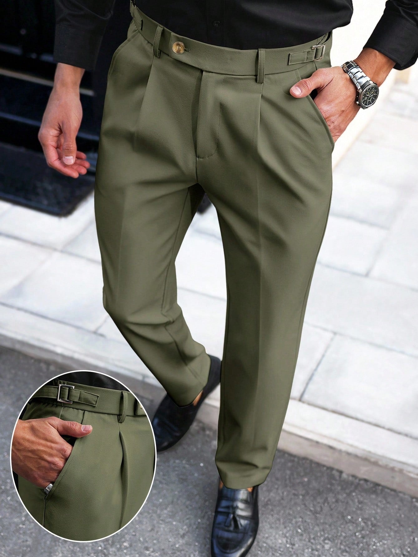 Mens American-style Straight-leg Business-casual Trousers