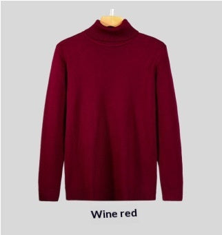 Mens Loose-fitting Warm Turtleneck Knit Sweater