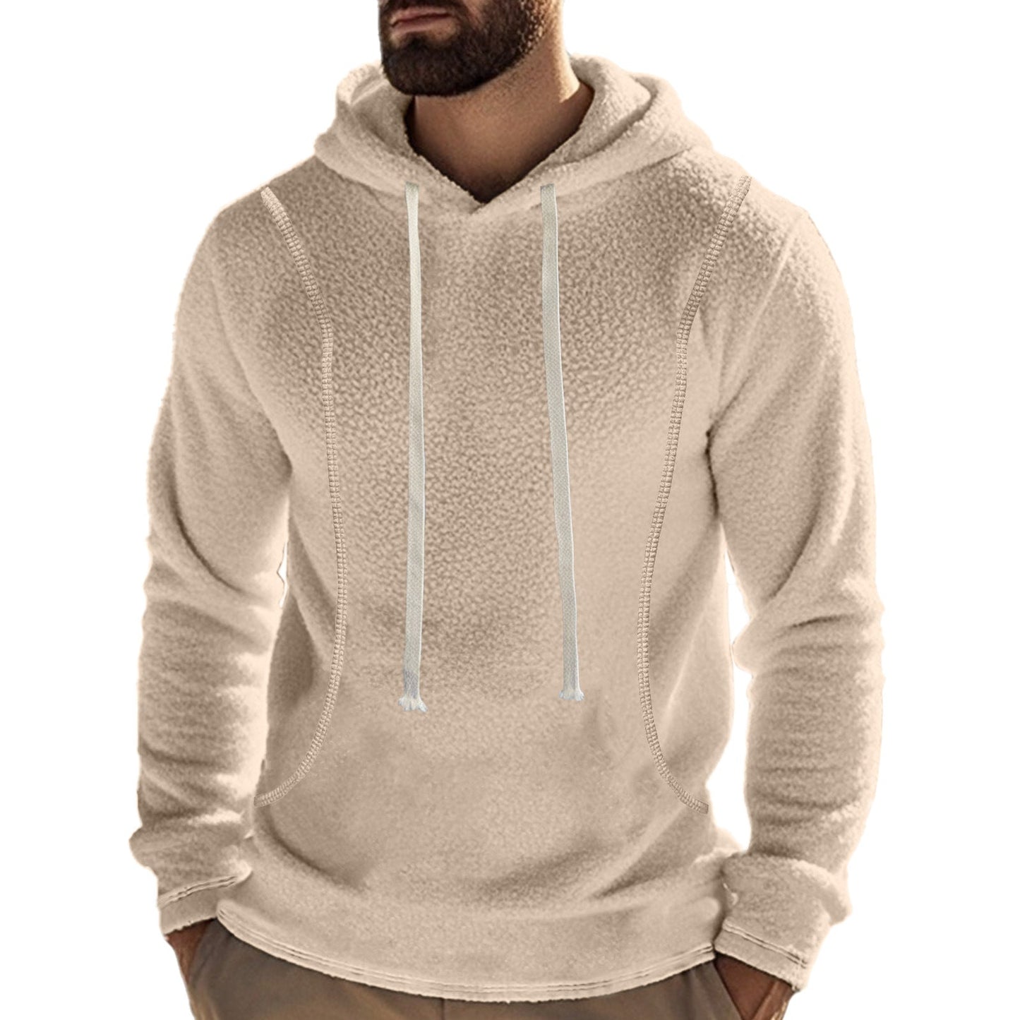 Mens Fleece Long-Sleeve Pullover Hoodie