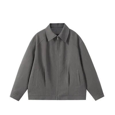 New Versatile Zipper Spring And Autumn Fashion Simple Jacket Coat Japanese Black