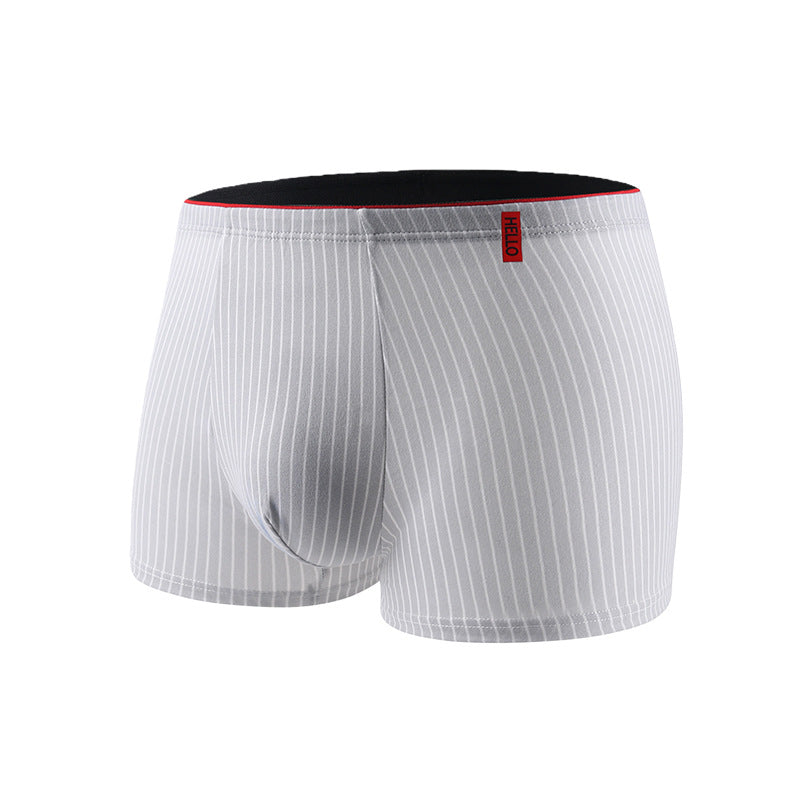 Striped Antibacterial Breathable Mid Rise Plus Size Mens Underwear
