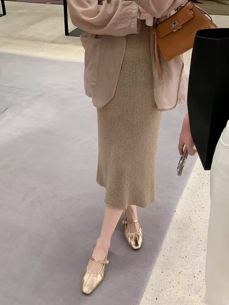 2026 Summer New Women French Style Mary Janes, Inner Heightening Wrinkle Square Toe Shallow Shoes With Single Strap Buckle Fashion Flats