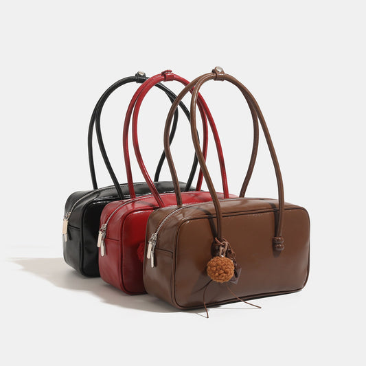 Womens Sophisticated Red Large-capacity Underarm Shoulder Bag