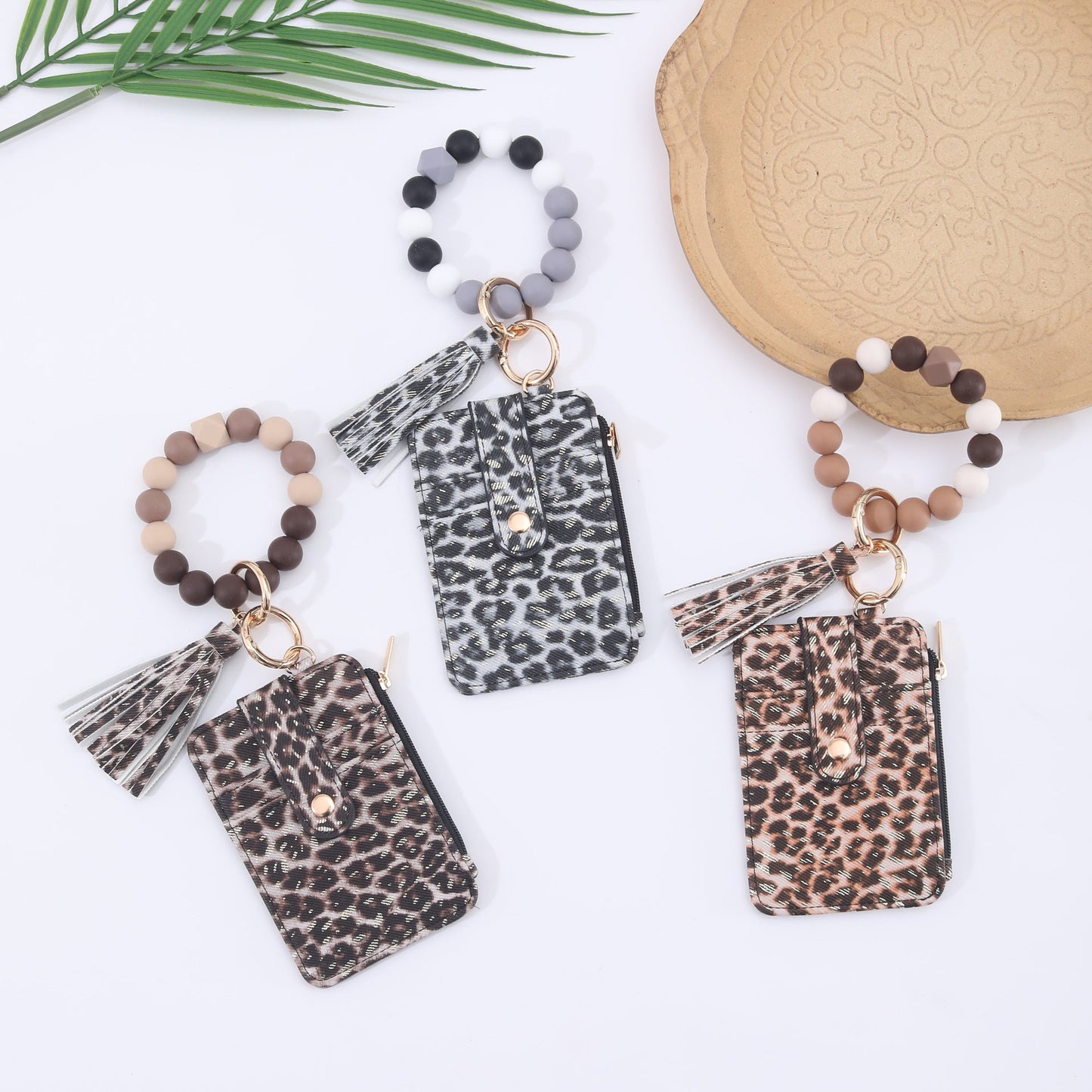 Silicone Bead Bracelet Weaving Pattern Card Holder Coin Purse