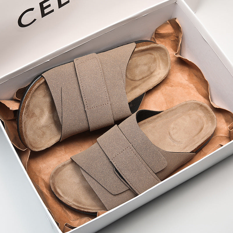 Summer Mens Cork Slippers Couples Shoes
