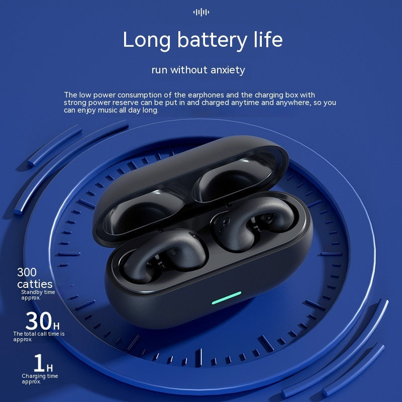 Wireless Ear Clip Bluetooth Headset TWS Comfortable Wear Not In-Ear Sports Wireless Bone Conduction 5.3 Bluetooth Headset