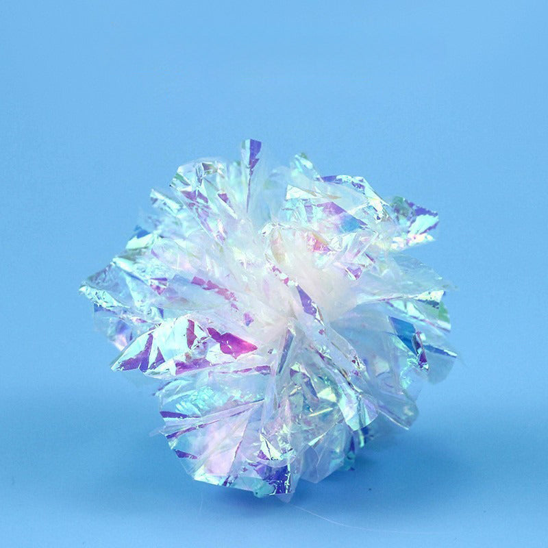 This Colorful Noise-making Paper Ball Cat Toy Is A Great Way To Keep Your Cat Entertained And Amused. It's A Self-playing Toy That Comes In A White Color