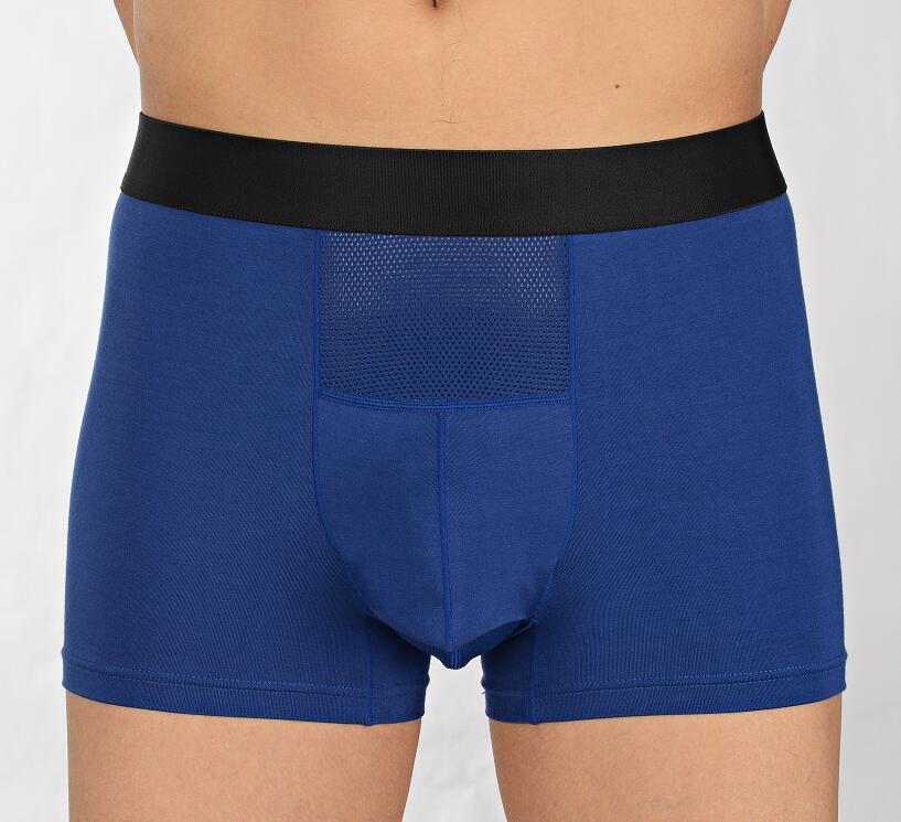 Men's Scrotal-supporting Flat-bottomed Boxer Briefs With Vein Support