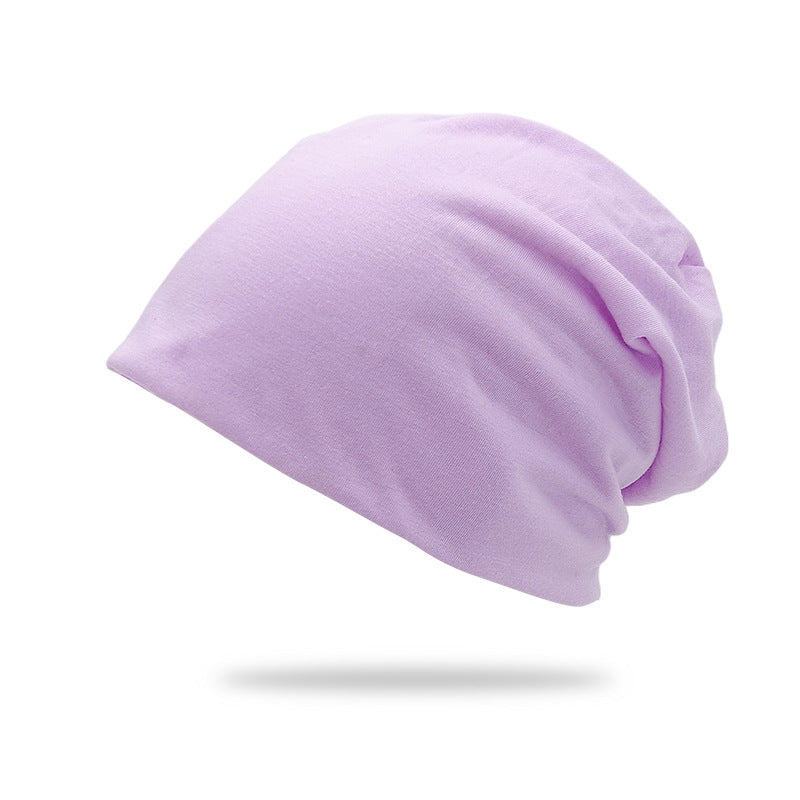 Solid-color Double-layer Pullover Beanie Thin Style