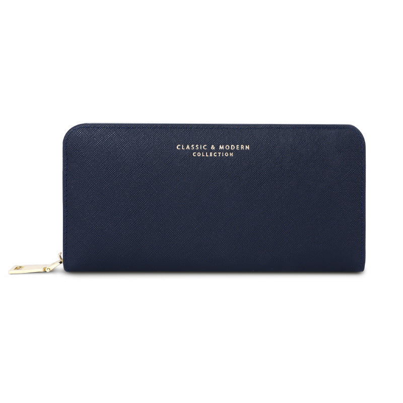 Wallet Fashion Women's Long Cross Pattern Zipper