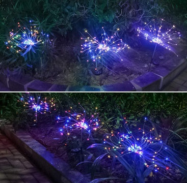 Solar Fireworks LED String Lights Decor