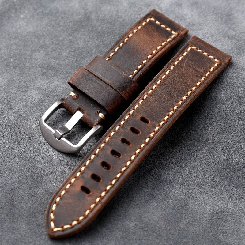 Handmade Italian Cowhide Vegetable Tanned Oily Watch Strap