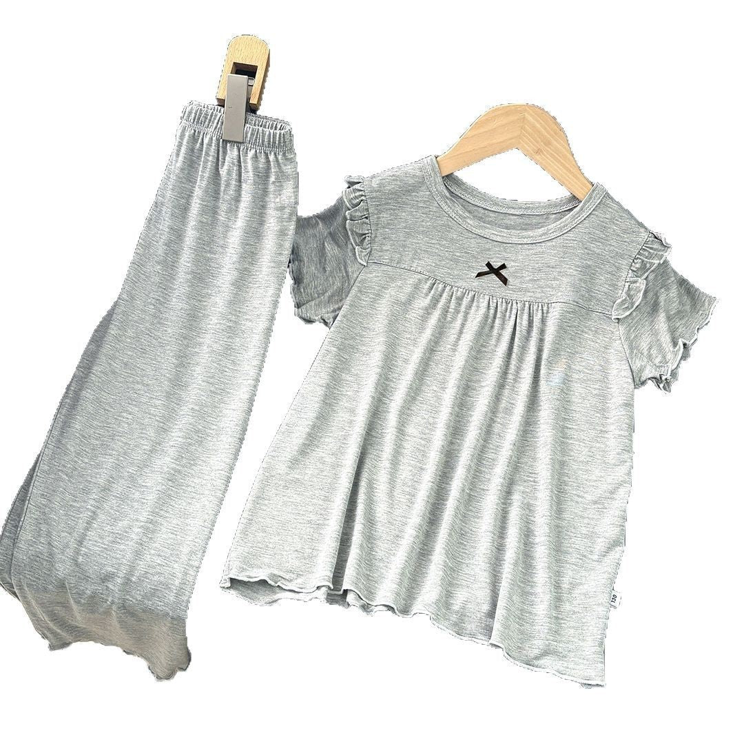 Girls' Short Sleeve Pajamas Homewear Suit