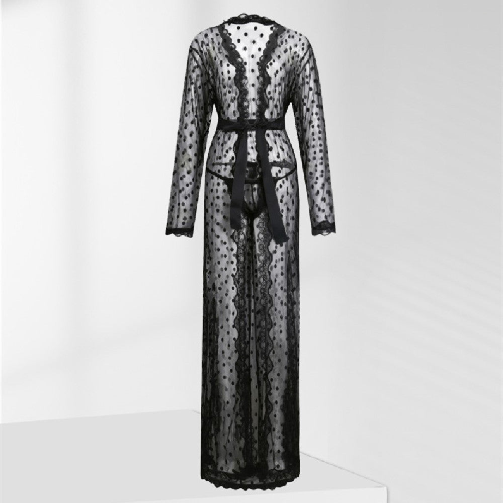 New Men's Japanese-style Polka Dot Lace Bathrobe