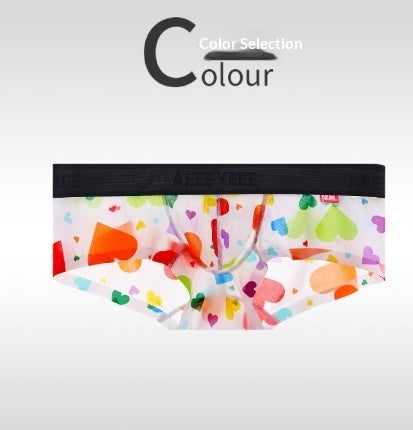 Men's Non-low-rise Ultra-thin Leopard Print Boxer Briefs