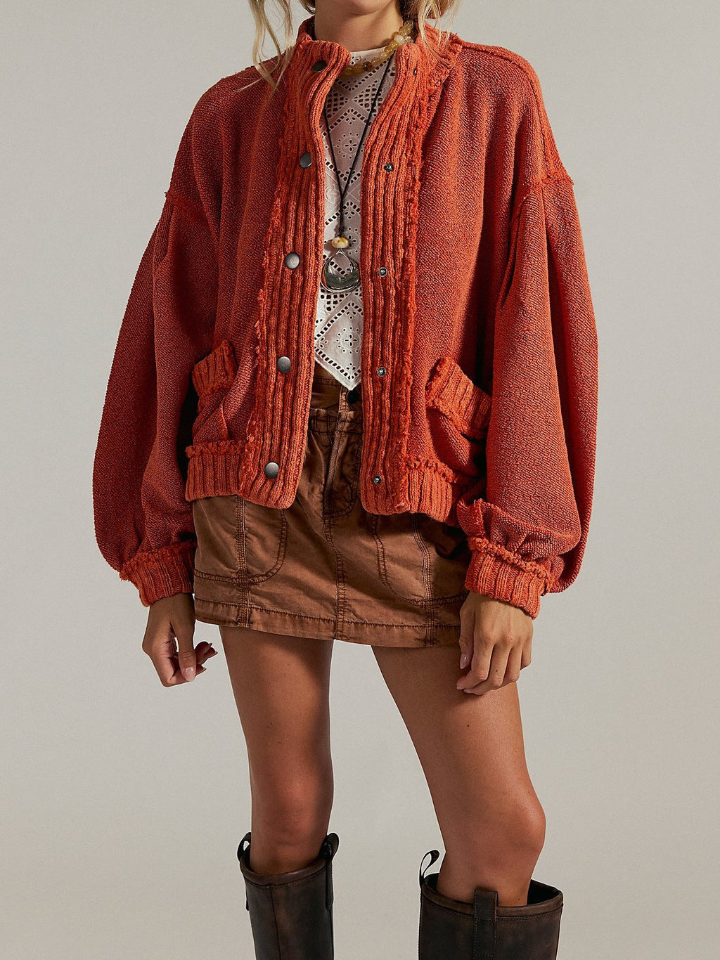 Women's Loose-Fit Long-Sleeve Knit Cardigan Coat
