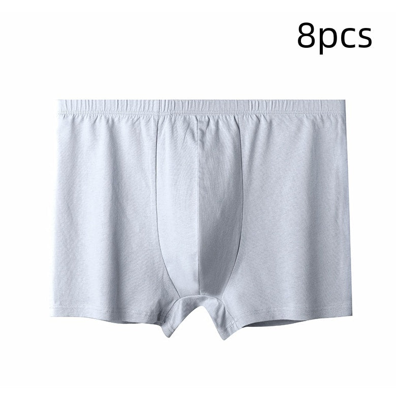 Men's High-waisted Pure Cotton Plus Size Loose Deep-crotch Cotton Breathable Boxer Shorts