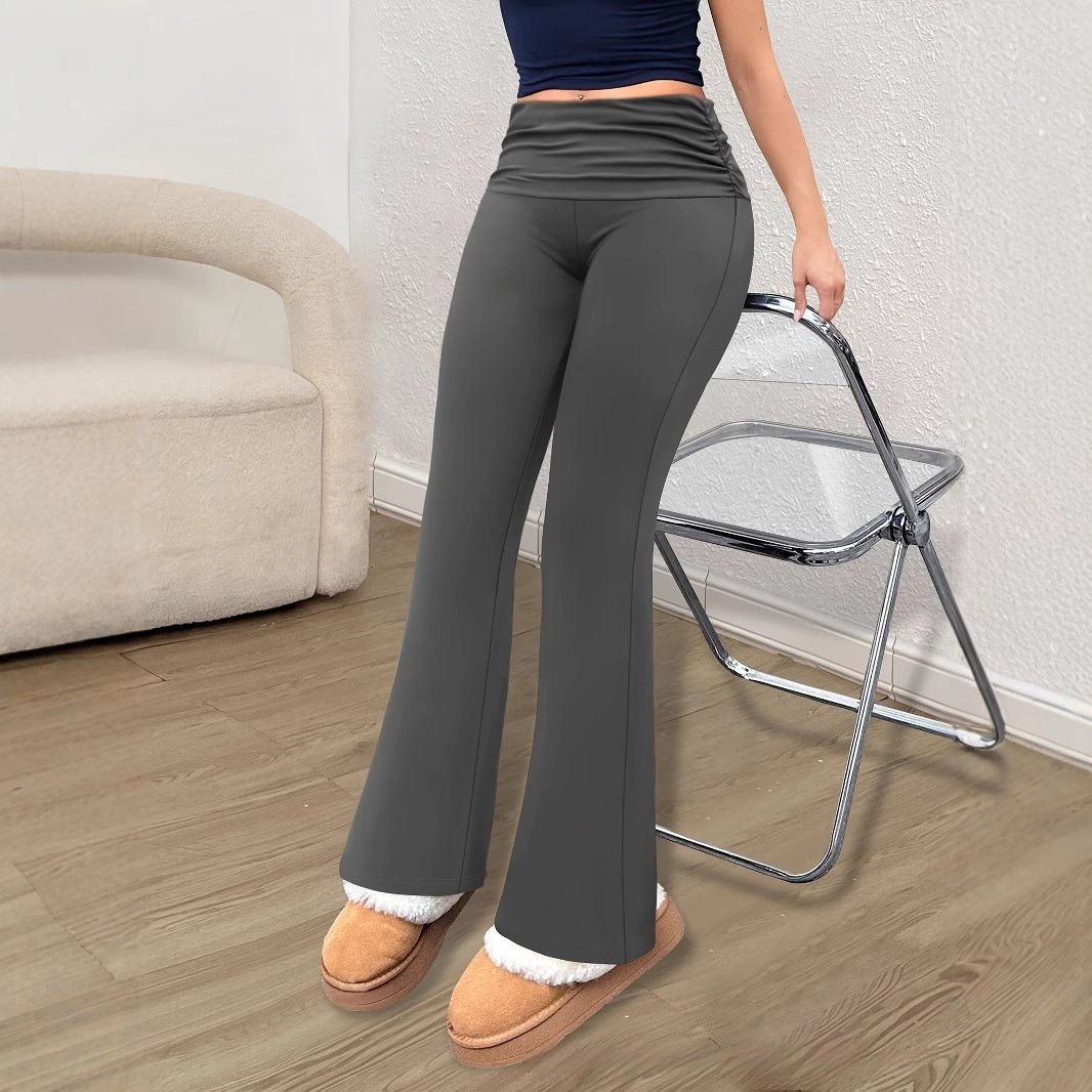Personalized Knit Leggings With A Ruched Fold-over Waistband