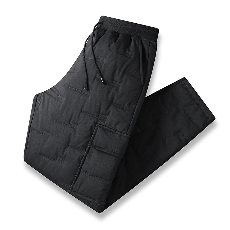 Thickened Plus-size Long Pants With Multiple Pockets For Fall And Winter