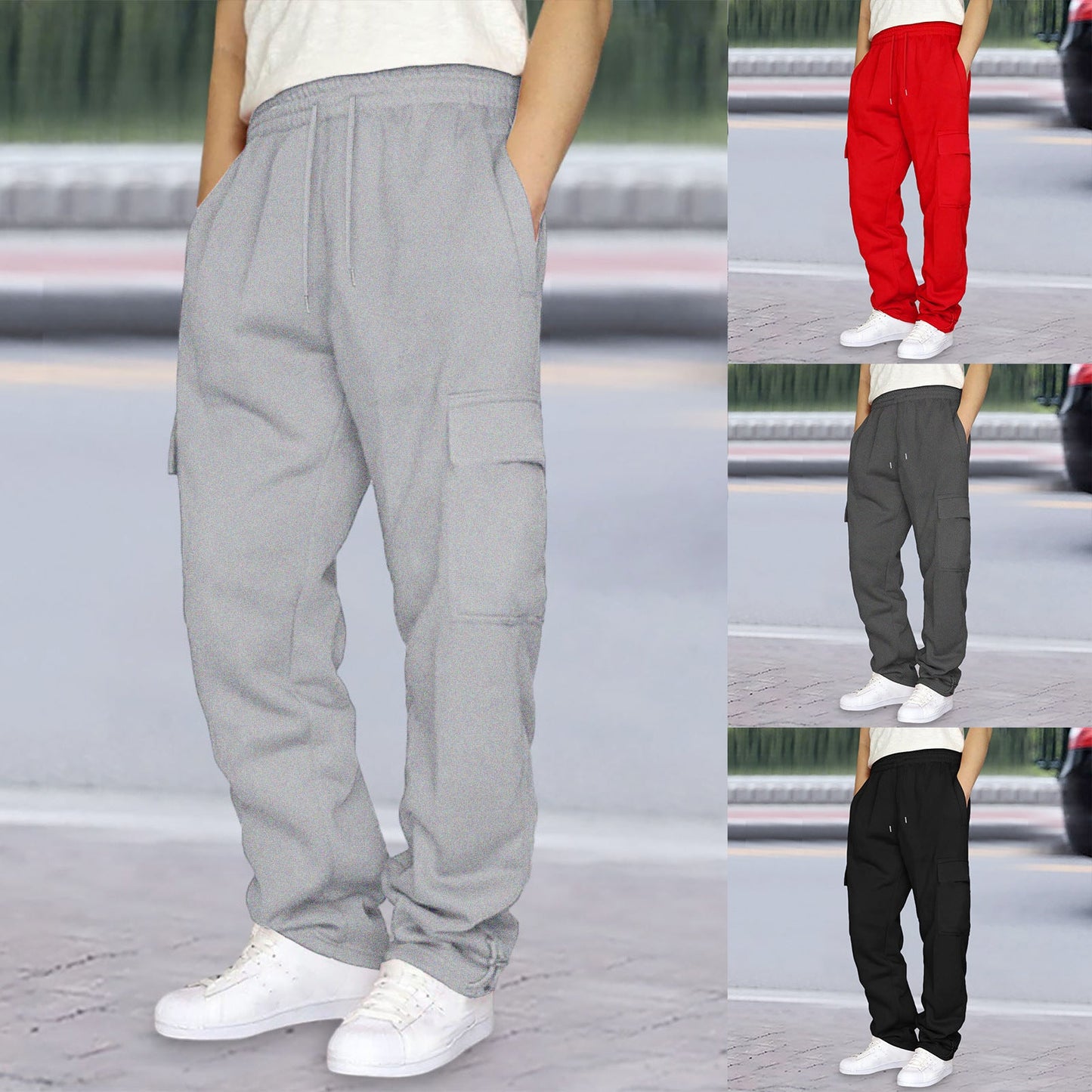 Ankle-Tightening Loose Sweatpants With Multiple Pockets And Drawstrings