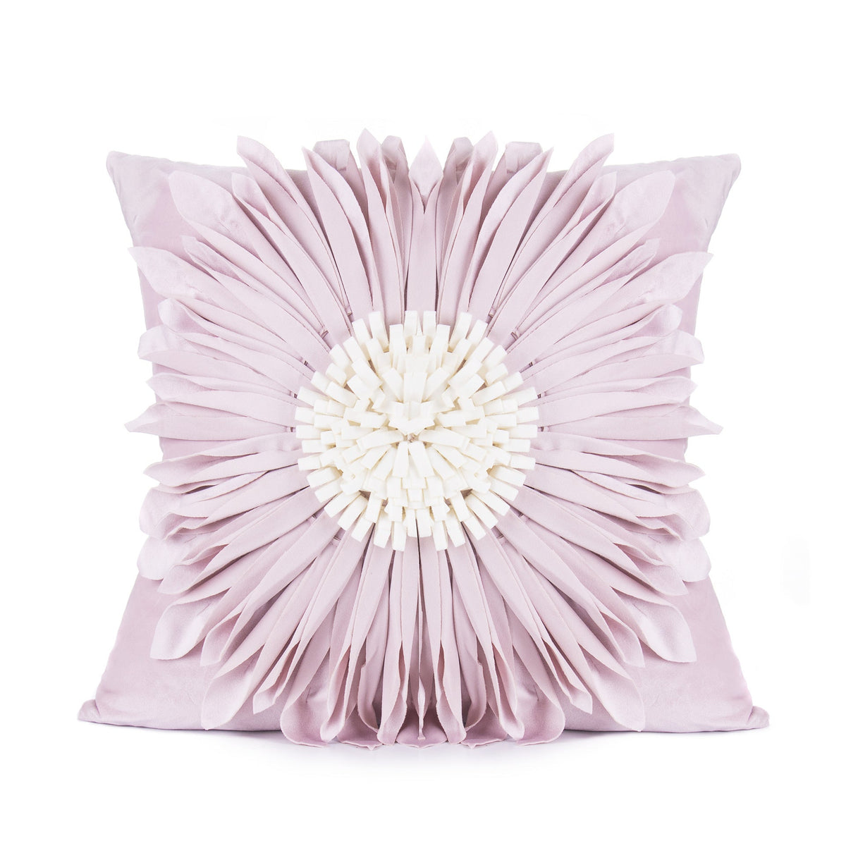 Modern White Velvet Chrysanthemum Pillow