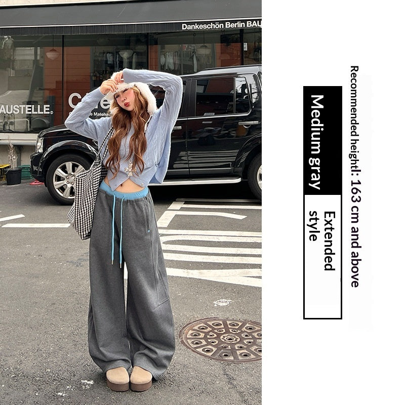 Women's High-Waisted Fleece-Lined Wide-Leg Pants