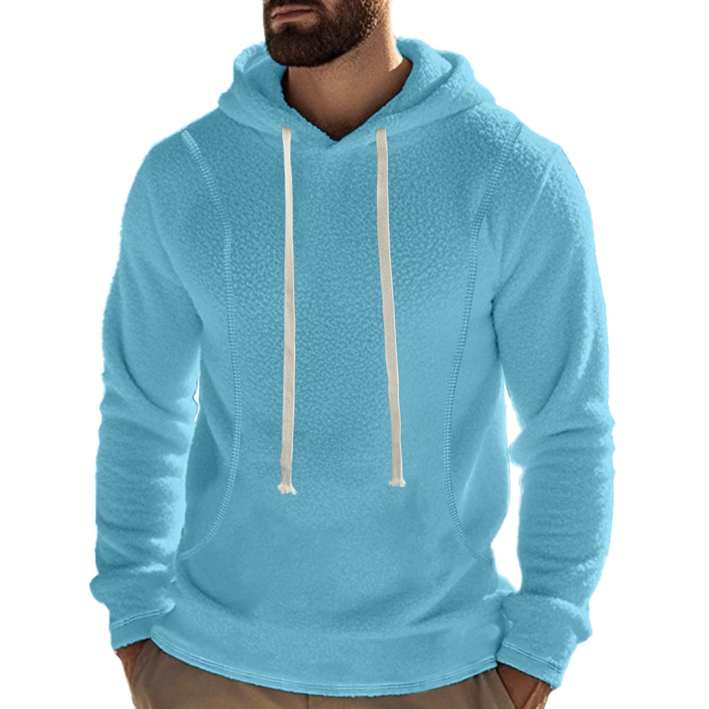 Mens Fleece Long-Sleeve Pullover Hoodie