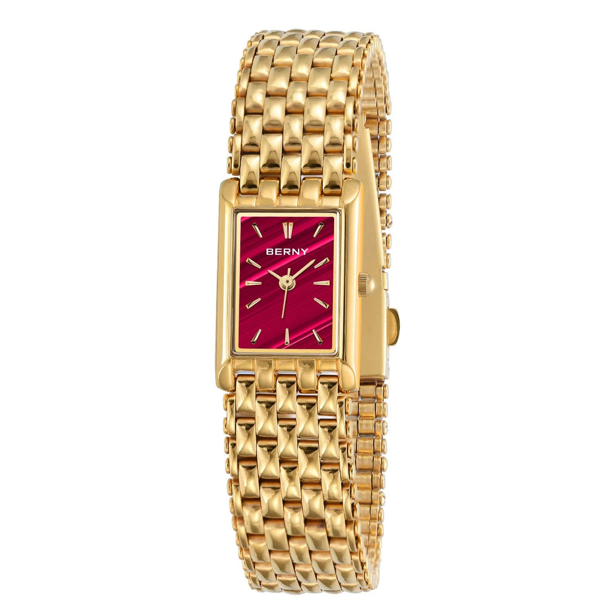 Ultra-thin Gold Quartz Watch Rectangular Stainless Steel Band Waterproof Couple Watch