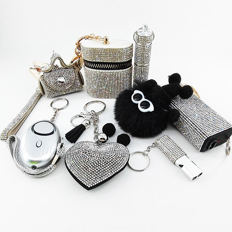 8-piece Heart-shaped Keychain Charm Set In Red Packaging