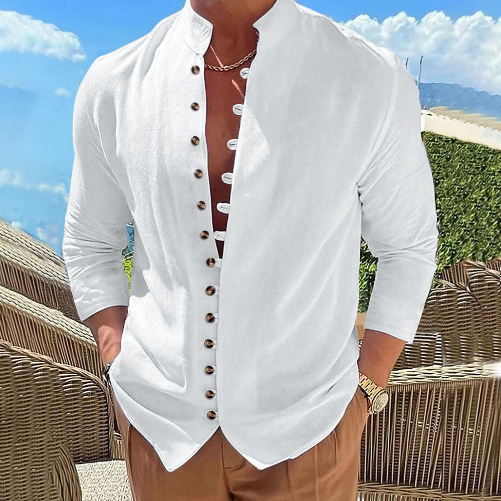 Retro Cotton-linen Casual Loose-fit Long-sleeve Shirt