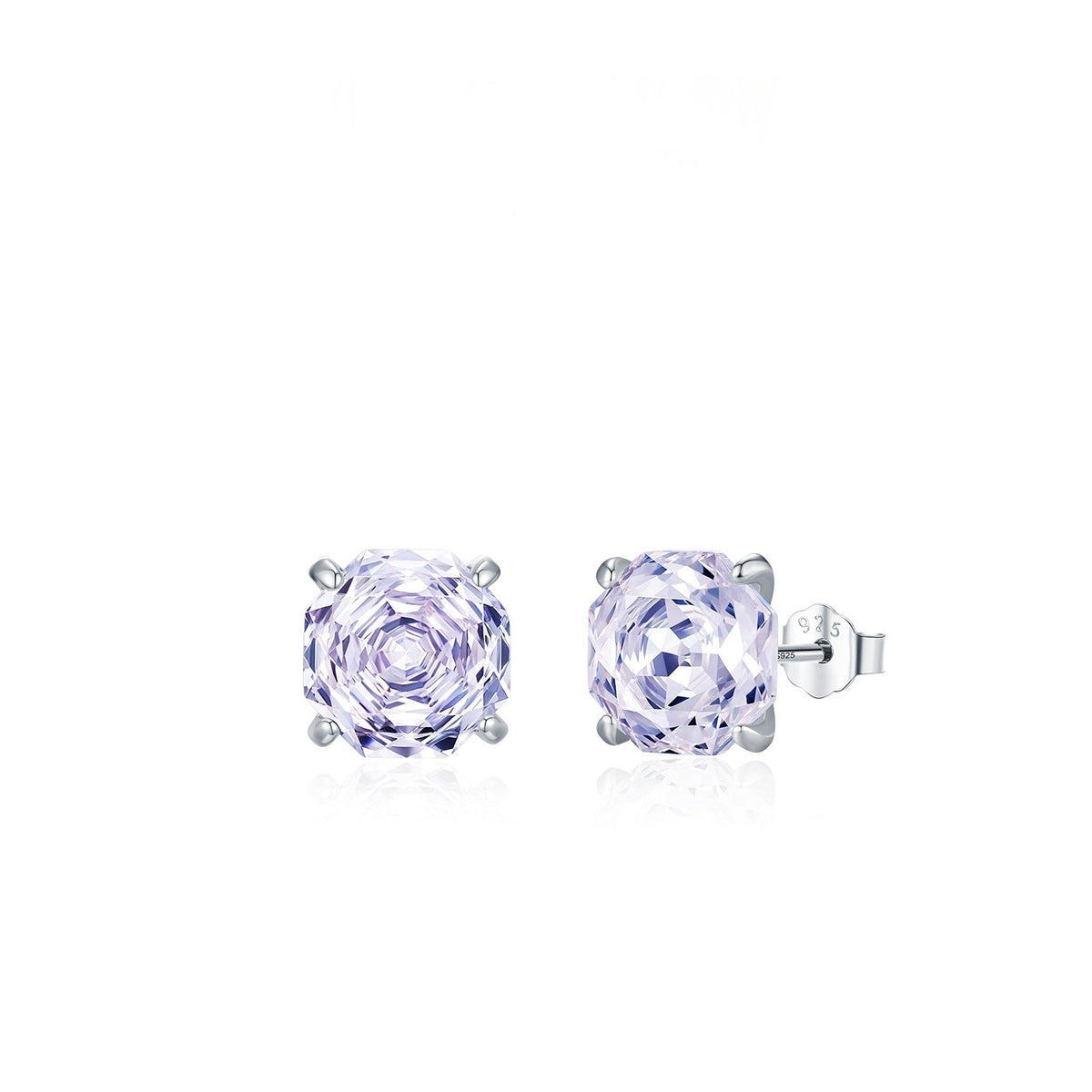 Basic Rose-cut Sparkling Diamond Stud Earrings Unisex Accessory