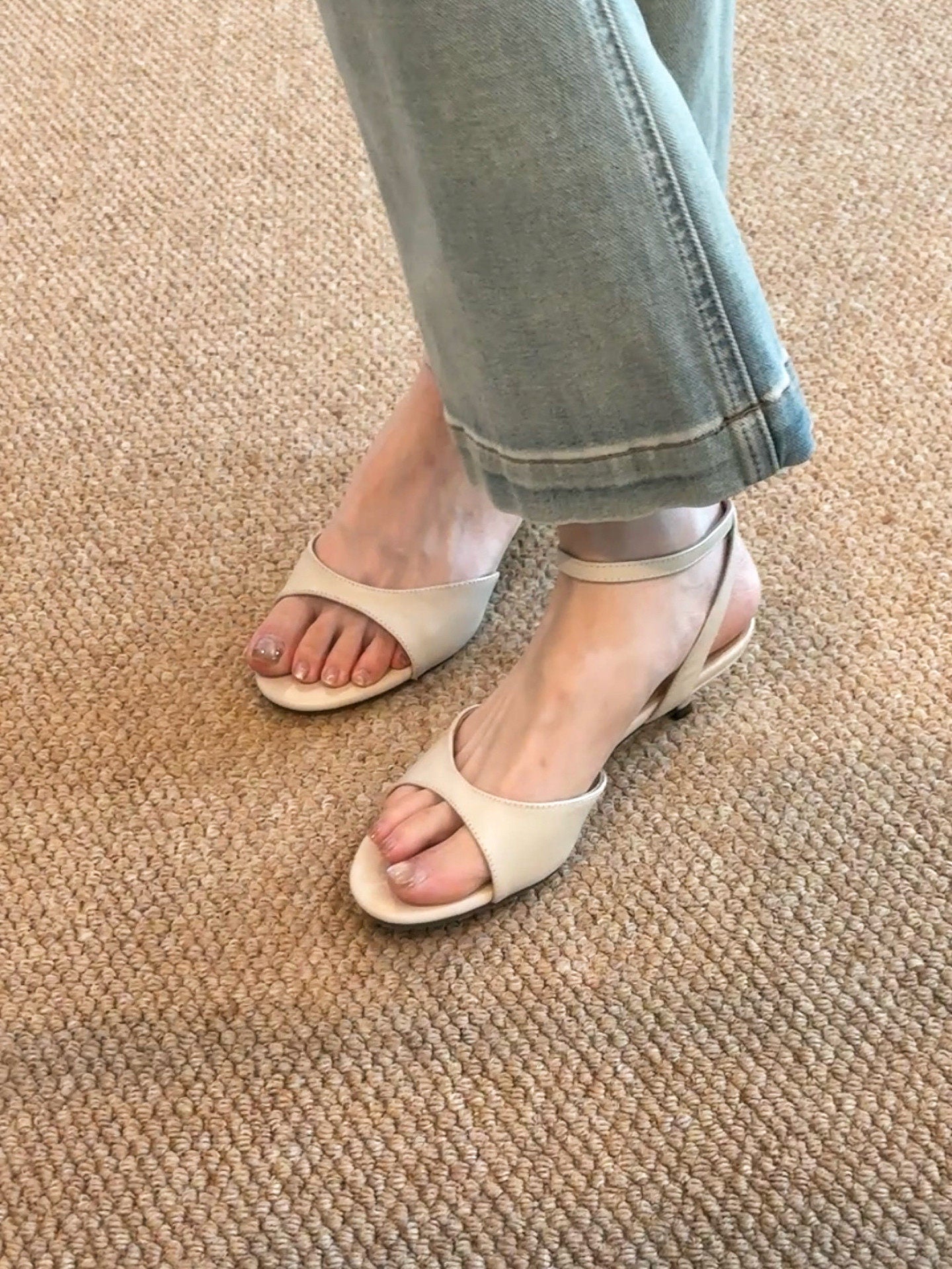 2026 Summer New Women Gentle Retro Sandals, Minimalist Fashion Comfort Kitten Heel Elegant Daily Commute Shoes, Green