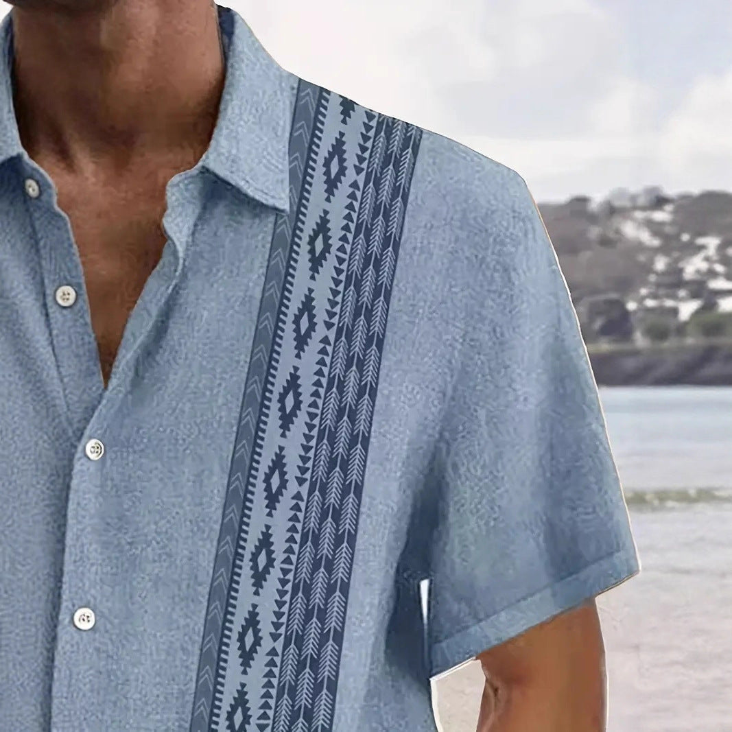 Mens Short-Sleeve 3D-Printed Shirt