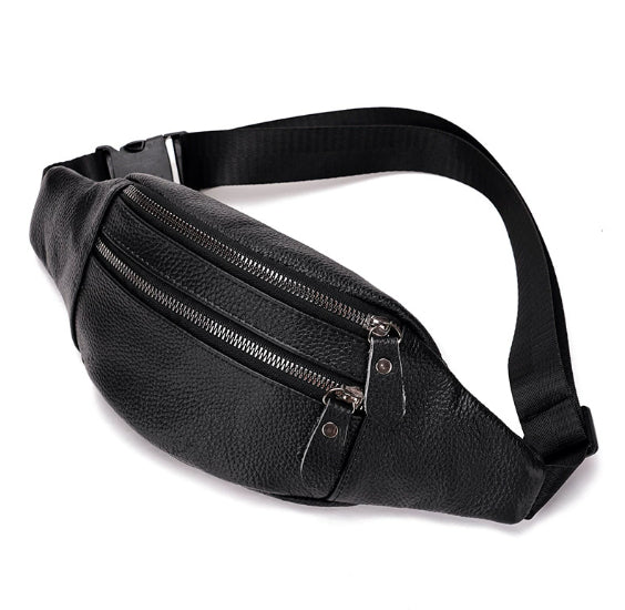 Genuine Leather Sports Waist Pack For Men, Invisible Running Pack