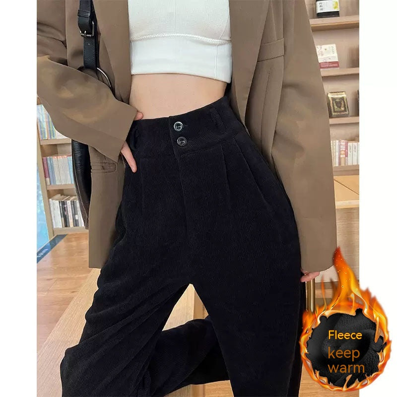 Chenille Fleece Wide-leg Pants Women