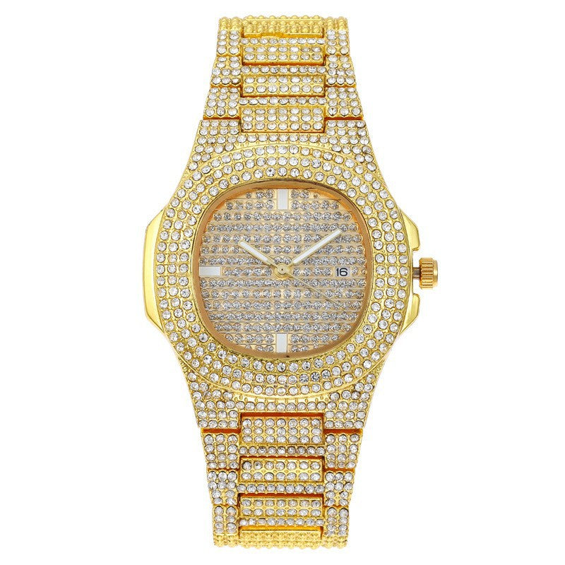 Starry Sky Full-Diamond Calendar Womens Watch