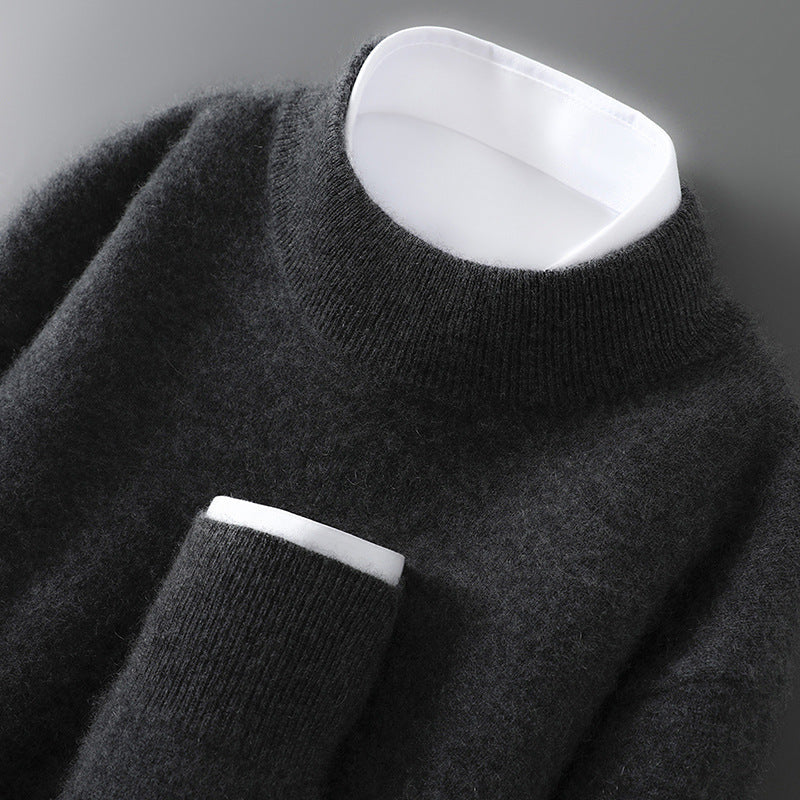 Men's Casual Loose-Fitting Cashmere Base-Layer Sweater