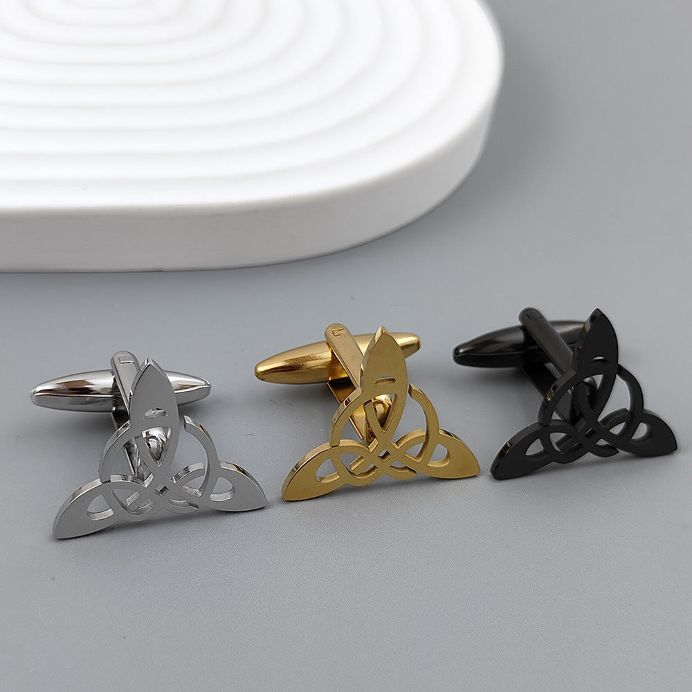 Geometric Triangle Symmetrical Hollow Men's Suit Cufflinks